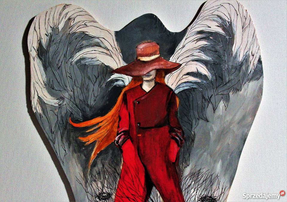 Obraz namalowany na drewnie Anioł przejścia Katowice