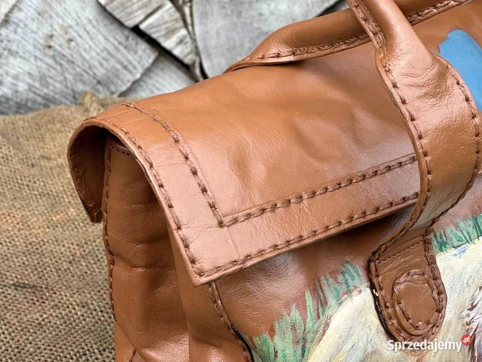 Torebka do ręki Ręcznie Malowana Hand Made fioletowy Warszawa