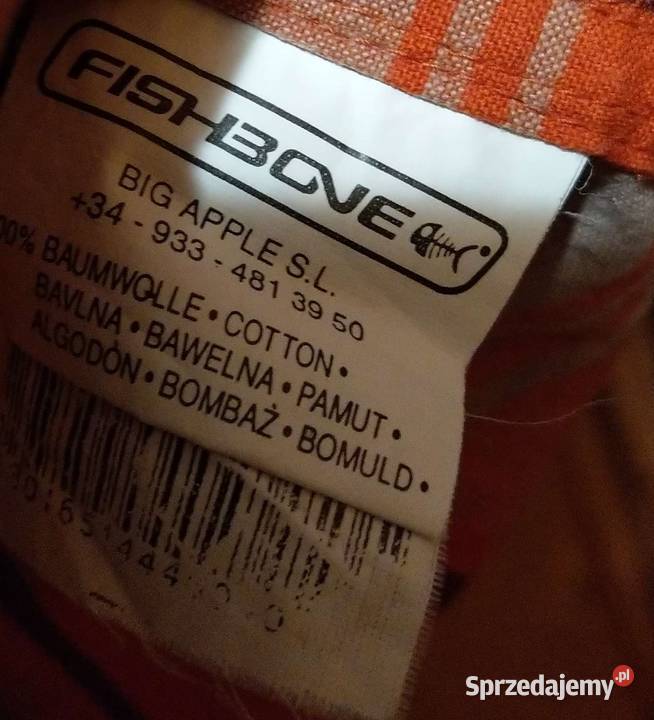 Koszula w kratkę pomarańczowo granatowa haft pomarańczowy Warszawa sprzedam