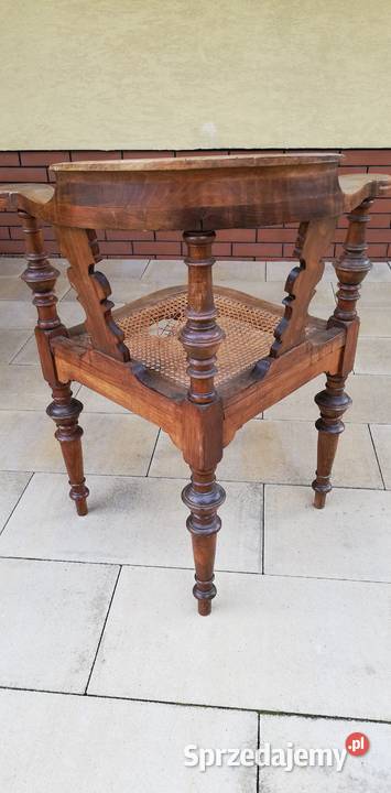 Krzesło z rafią eklektyczne stylowe fotel do