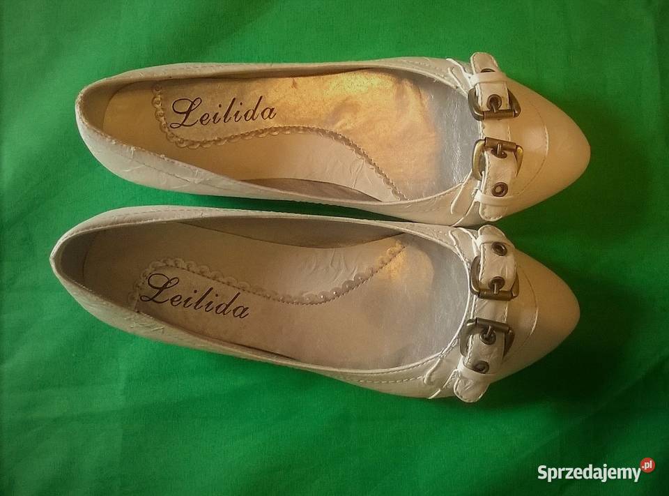Białe baleriny Leilida z dekoracyjnymi Balerinki sprzedam