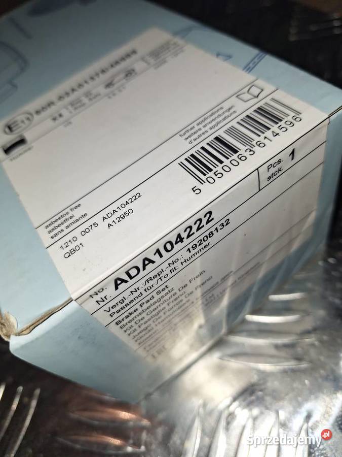 ADA104222 klocki hamulcowe tył Hummer H3 wielkopolskie Poznań sprzedam