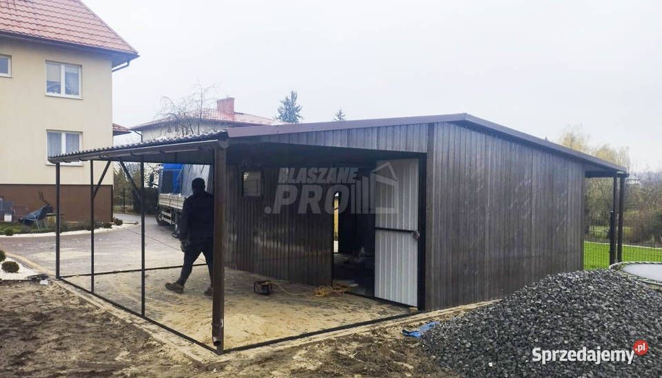 Garaż Blaszany 4x6 2x Wiata 4x6 15x6 Brama Żnin