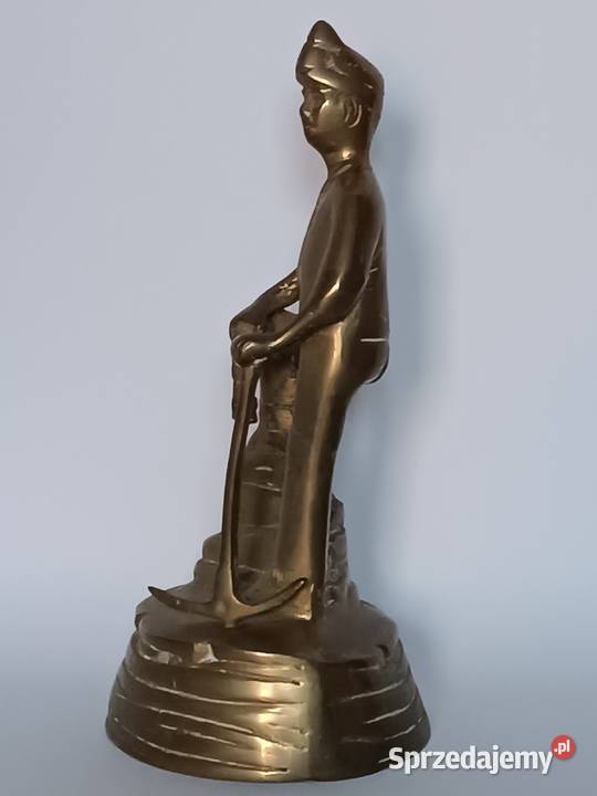 Figurka Górnika z kilofem mosiądz dekoracyjna podkarpackie Rzeszów