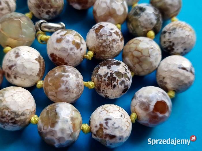 AGAT NATURALNY FROZEN FIRE NASZYJNIK ETNO ART Częstochowa