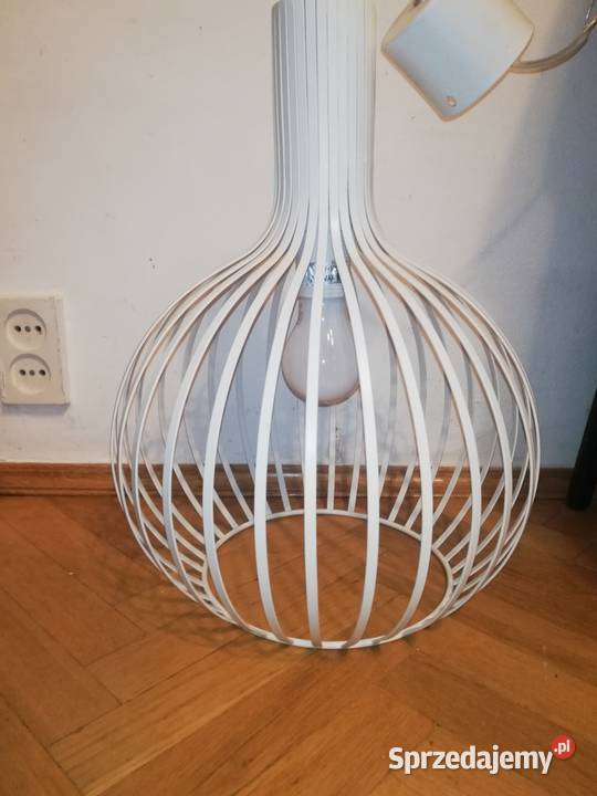 Biała lampa wisząca metalowa w stylu loft mazowieckie