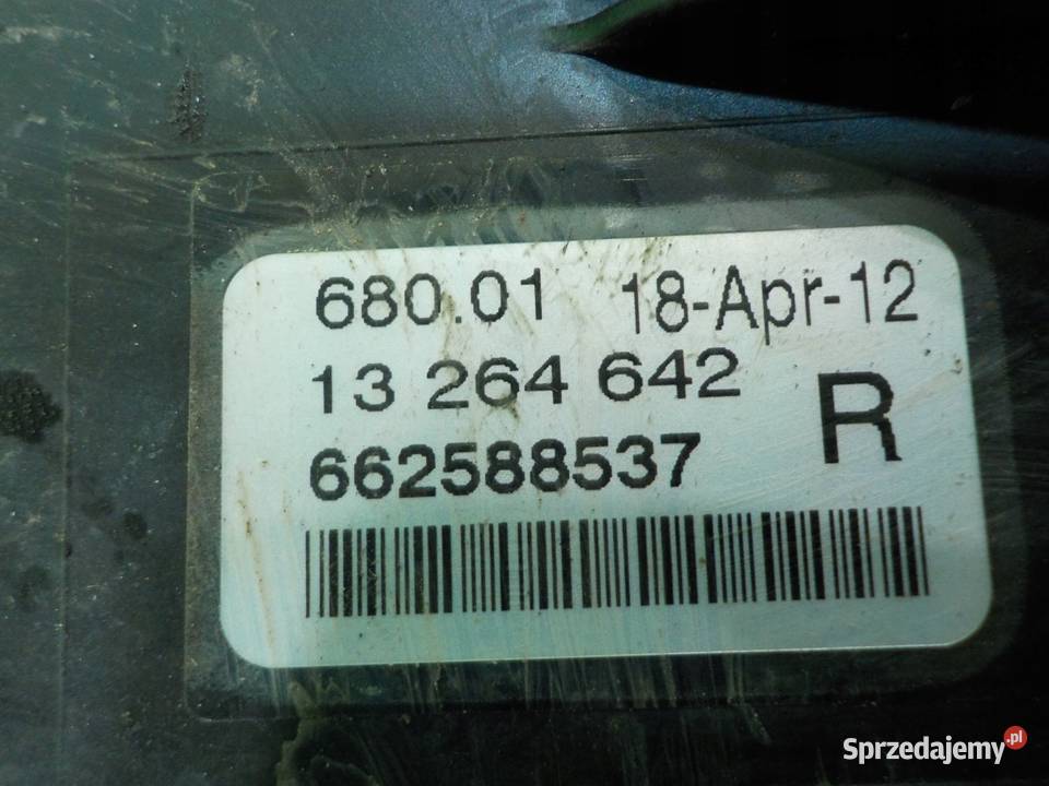 OPEL ASTRA J IV 13 CDTI 12r HB 5D halogen prawy mazowieckie Suków