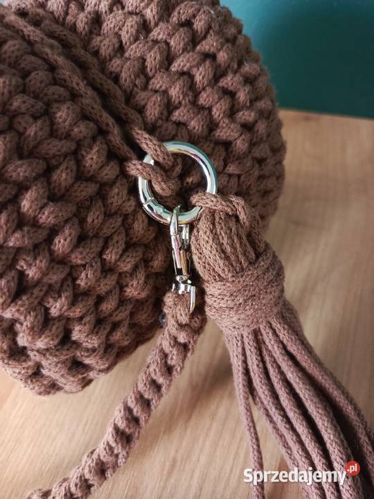 Torebka okrągła na szydełku w stylu boho łódzkie Opoczno