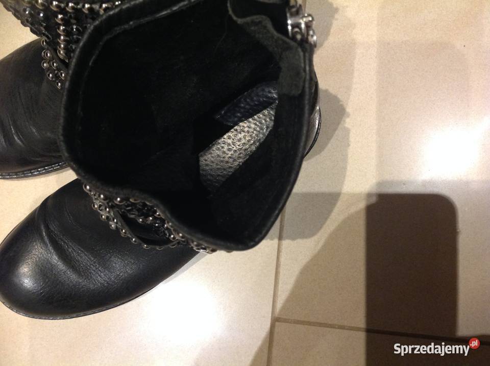 Wokery Damskie Skórzane 36 Czarne skóra Nowa Sól