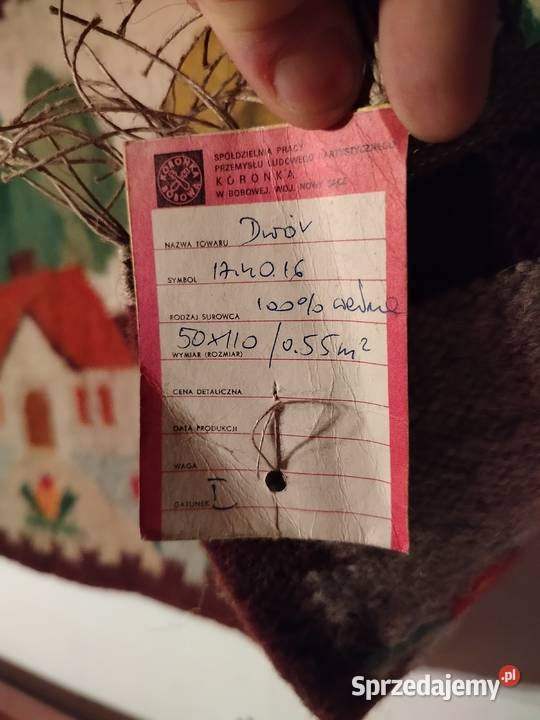 Wełniany kilim vintage Dwór KORONKA Bobowa Bytom
