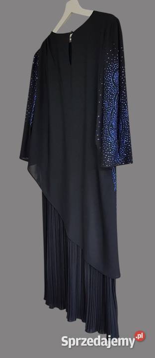 Damska długa elegancka sukienka plisowana czarna Chrzanów