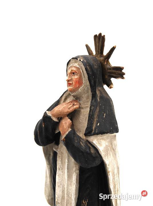 Matka Boska Bolesna rzeźba drewniana XIX w Antyki wielkopolskie Poznań
