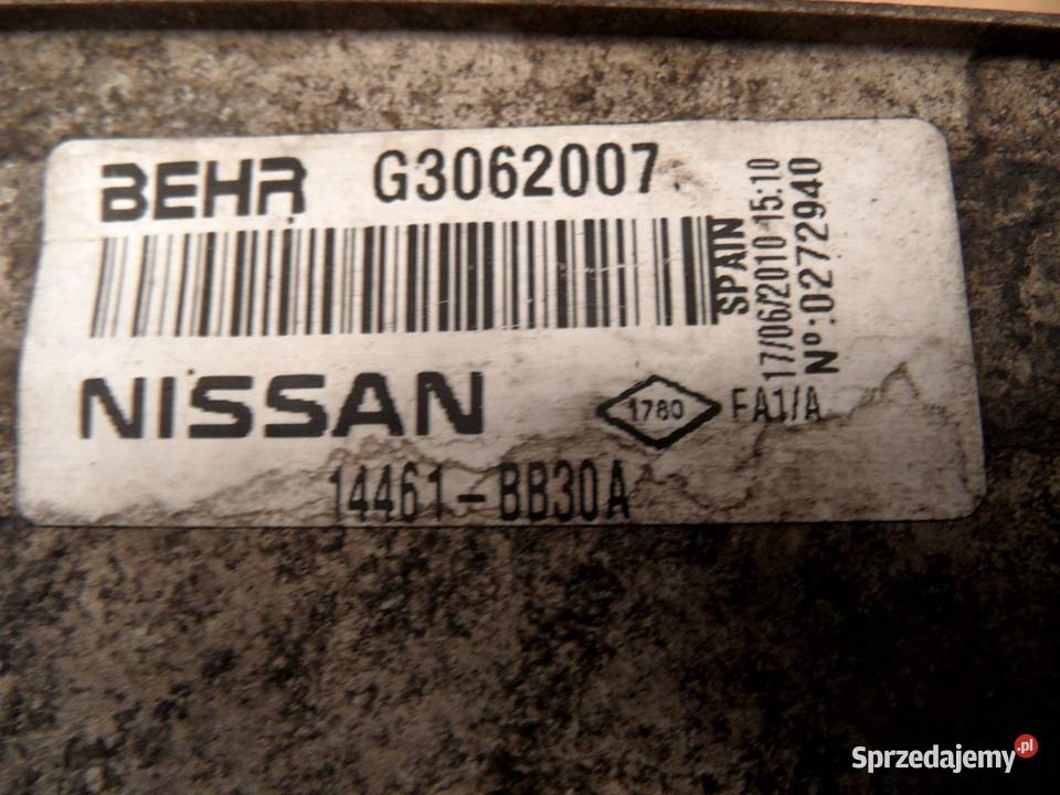 NISSAN QASHQAI I J10 LIFT 15 DCI 10r intercooler