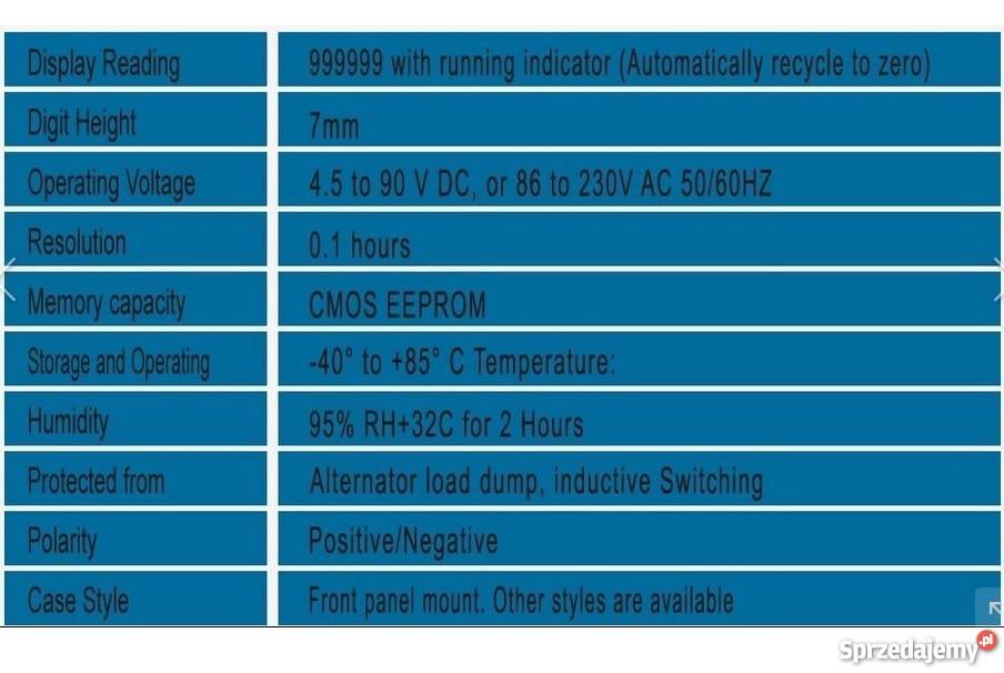Elektroniczny licznik motogodzin 12V80V 52mm lubuskie Gorzów Wielkopolski