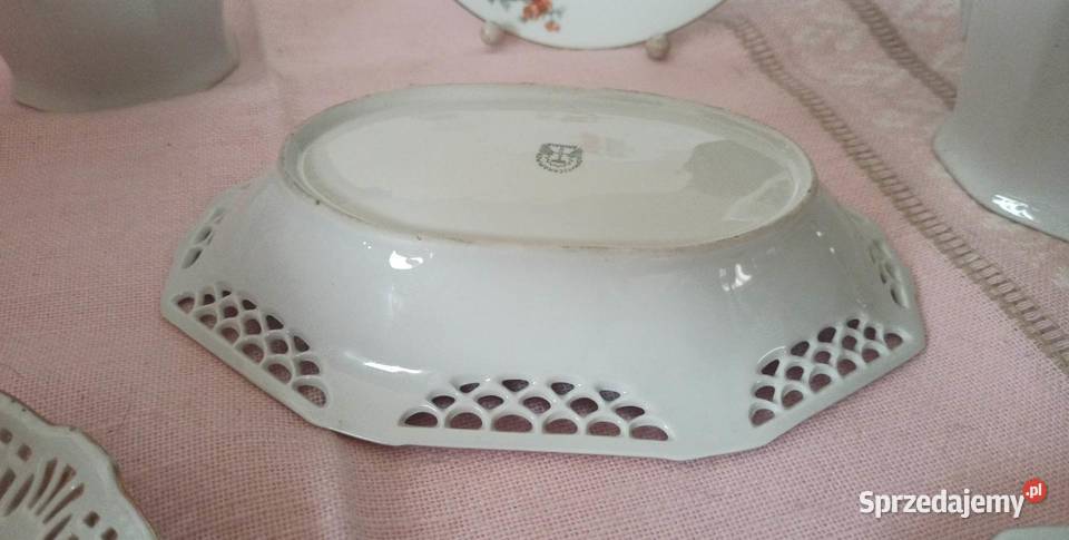 Patera Schwarzenhammer Z pawiem Porcelana i szkło Gdańsk