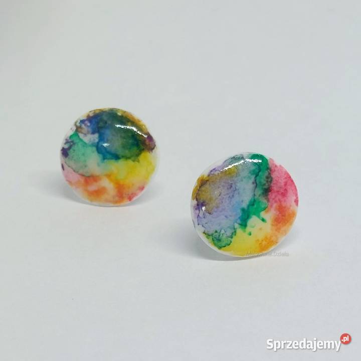 Kolczyki ręcznie robione kolorowy mix Antyki, Sztuka, Kolekcje Lębork