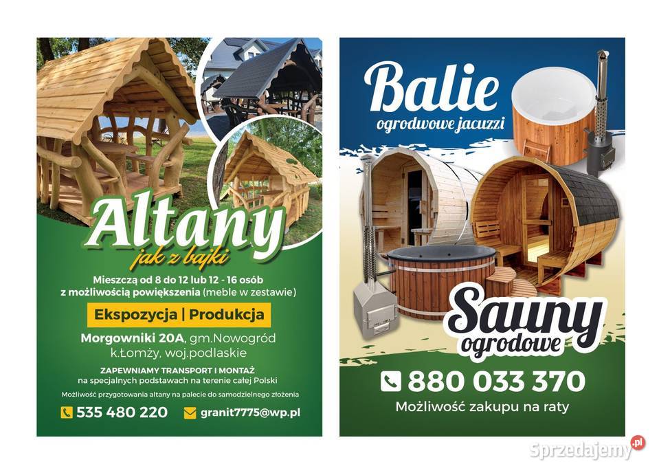 Wc buda altana sauna balia ogrodowa producent Pozostałe Pozostałe Morgowniki