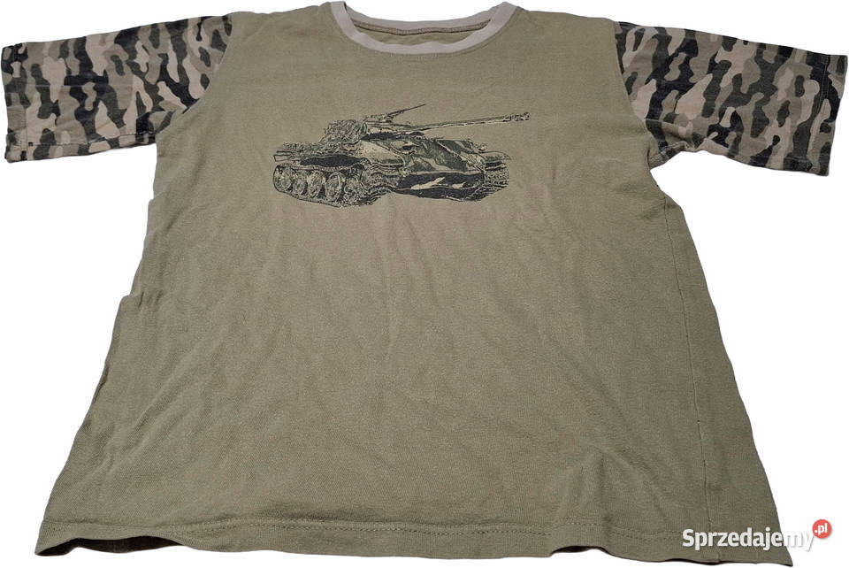 Koszulka chłopięca Tshirt zieleń moro czołg 134 Bluzki, koszulki i kaftaniki Czeladź