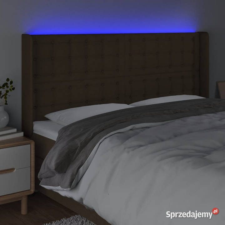 Zagłówek do łóżka z LED ciemnobrązowy Warszawa