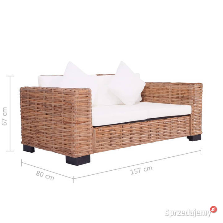 Sofa 2osobowa z naturalnego rattanu WM244418 Warszawa