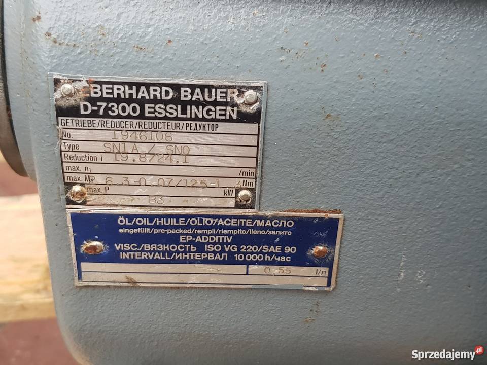Motoreduktor 04KW 160200 V Eberhard Bauer SN1A Pozostałe sprzedam