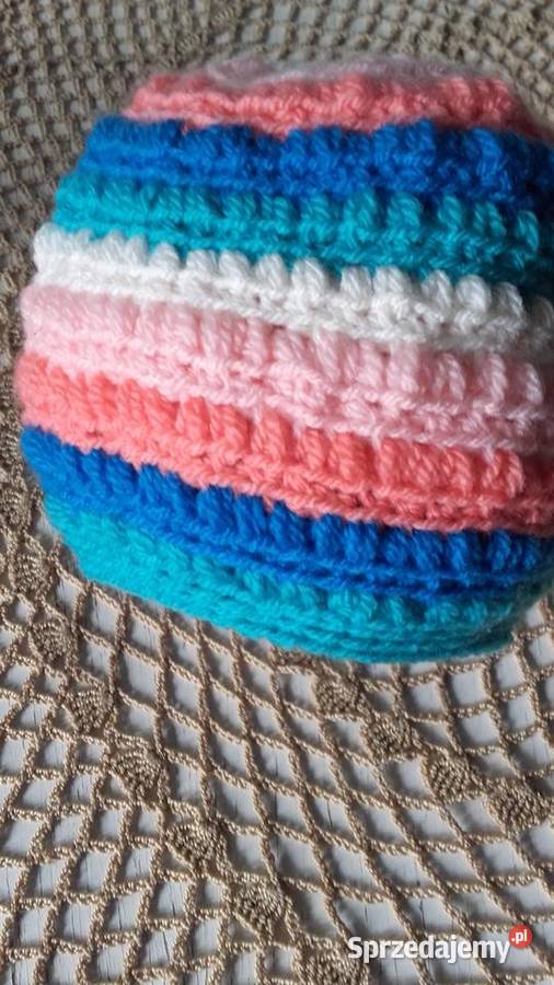 KOLOROWA WŁÓCZKOWA CZAPECZKA