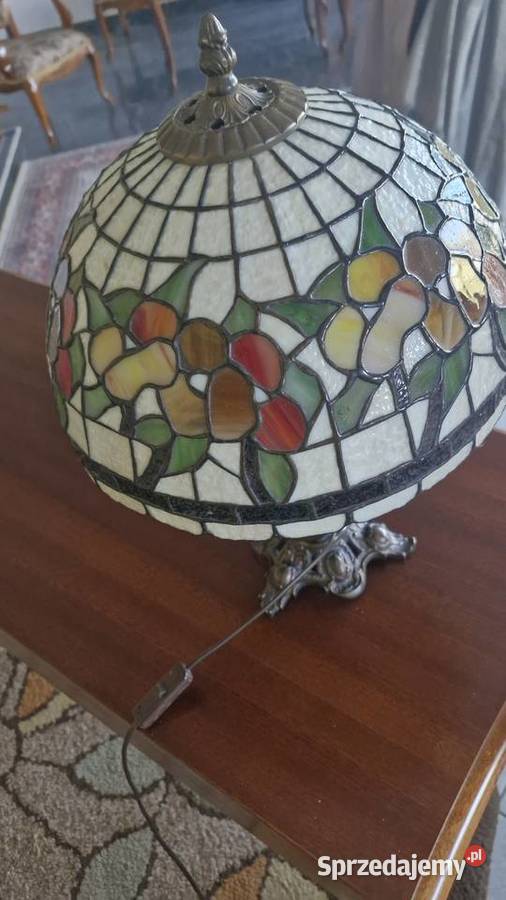 lampa stojąca szklana pokojowa biurkowa z rzeźbą Warszawa