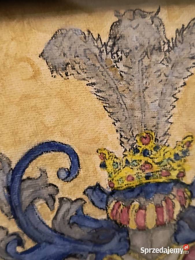 Polski herb szlachecki akwarela na płótnie w sprzedam