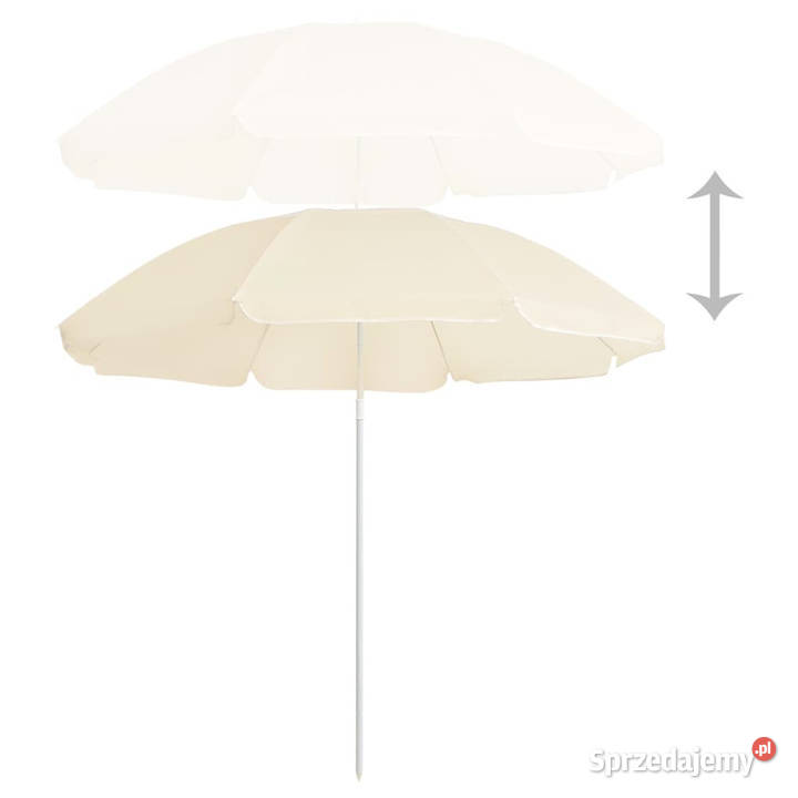 Parasol ogrodowy na stalowym słupku piaskowy 180 Warszawa