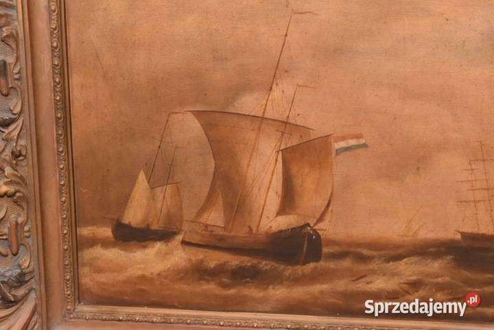 Okręty Na Wzburzonym Morzu Marynistyczny Obraz małopolskie Kraków sprzedam