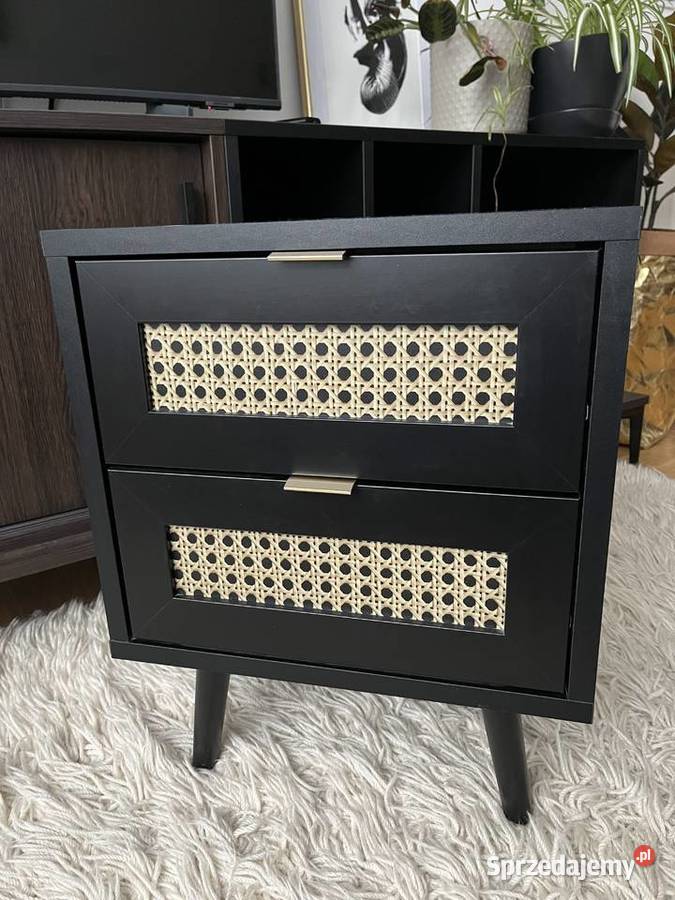 Szafka nocna 2 szuflady opoco Czarna beliani mazowieckie Warszawa