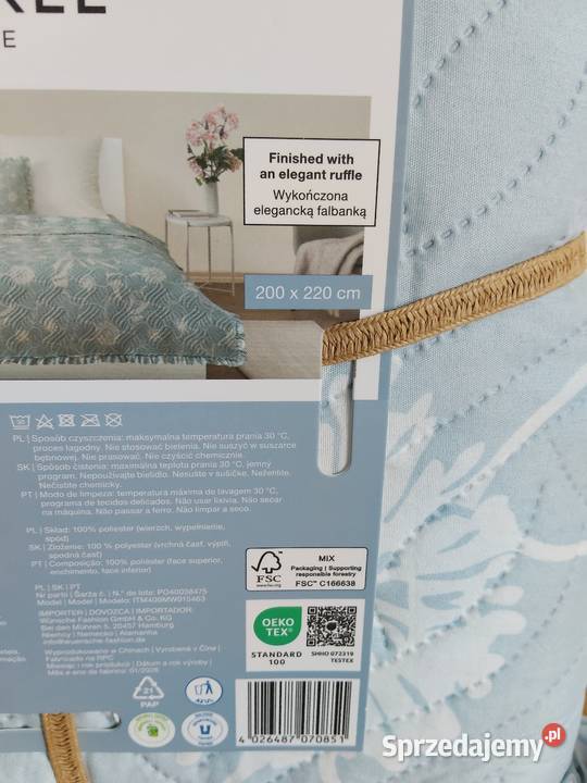 Narzuta na łóżko z falbanką 200x220 dolnośląskie Wrocław