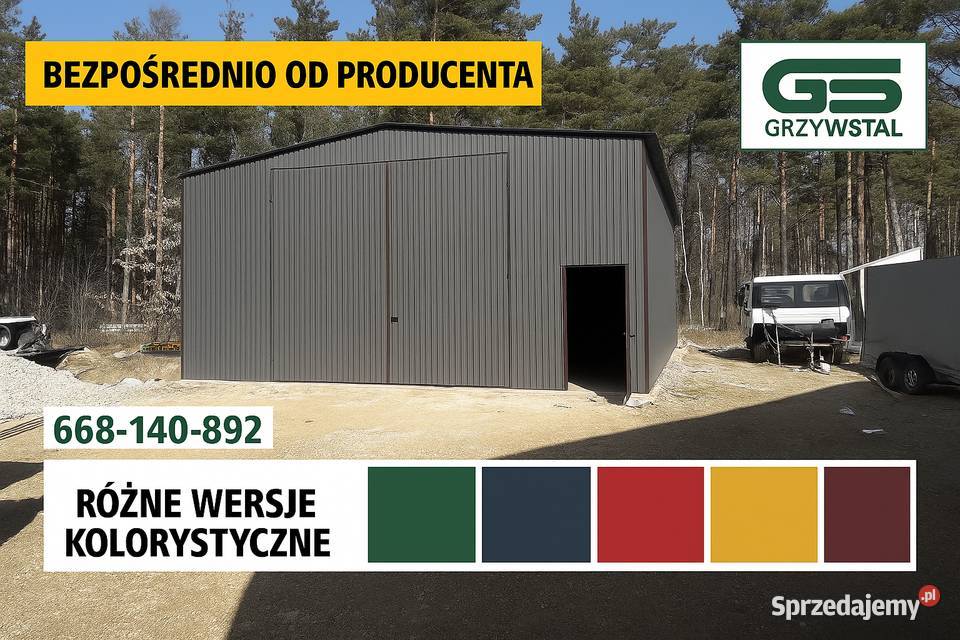 Garaż blaszany Duża Brama Hala Stalowa Garaże podkarpackie Lesko