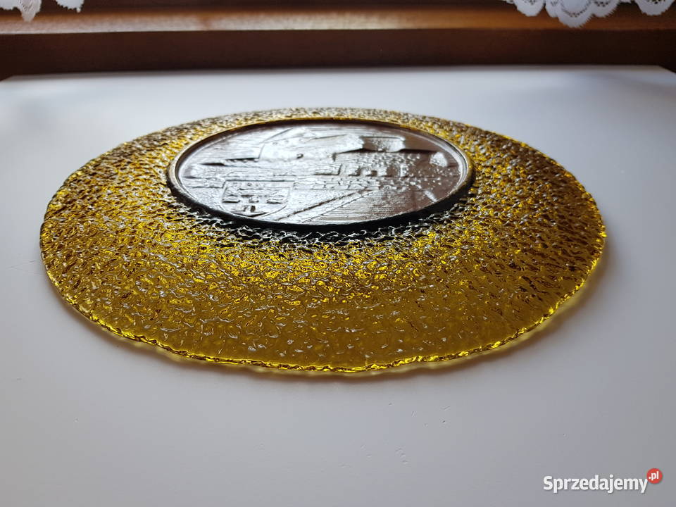 Patera Sahara Zamek Będzin Ząbkowice szkło PRL Dąbrowa Górnicza