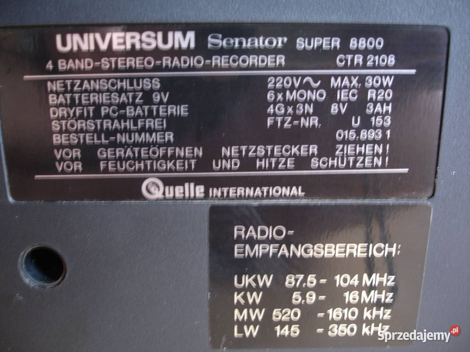 Radiomagnetofon UNIVERSUM SENATOR SUPER 8800 sprzedam