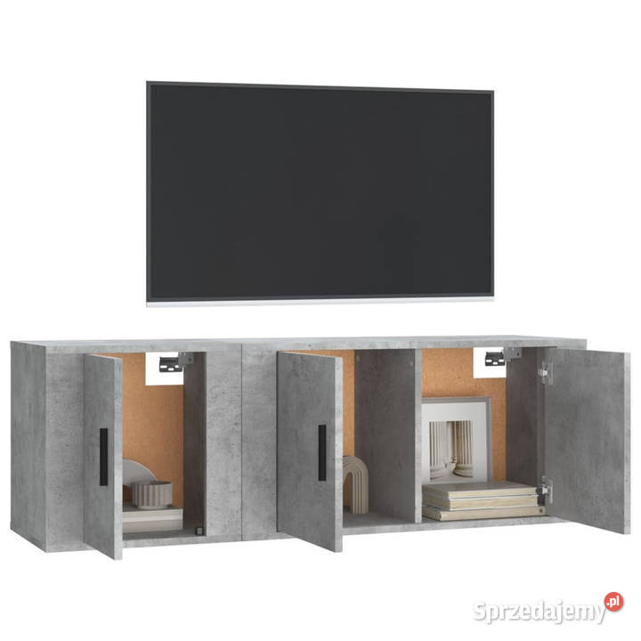 Zestaw 2 szafek TV szarość betonu materiał mazowieckie sprzedam