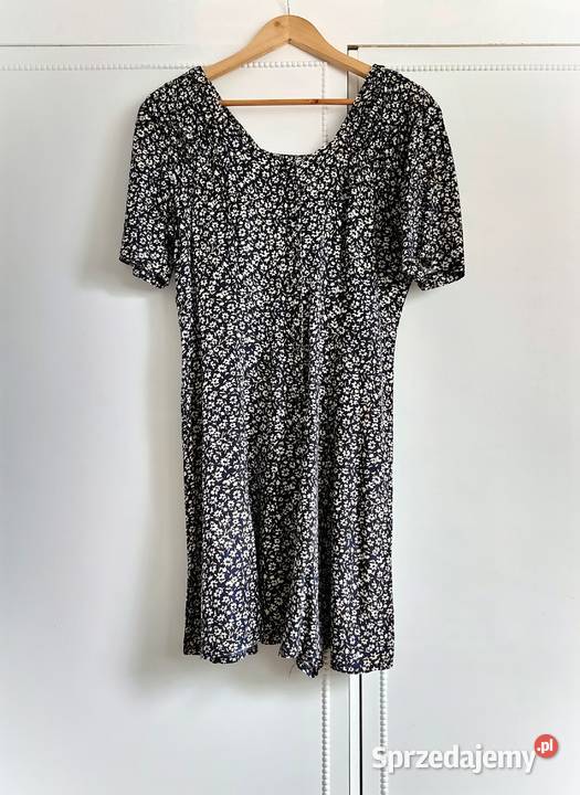 Kombinezon vintage L 40 łączka kwiaty granatowy zachodniopomorskie Szczecin sprzedam