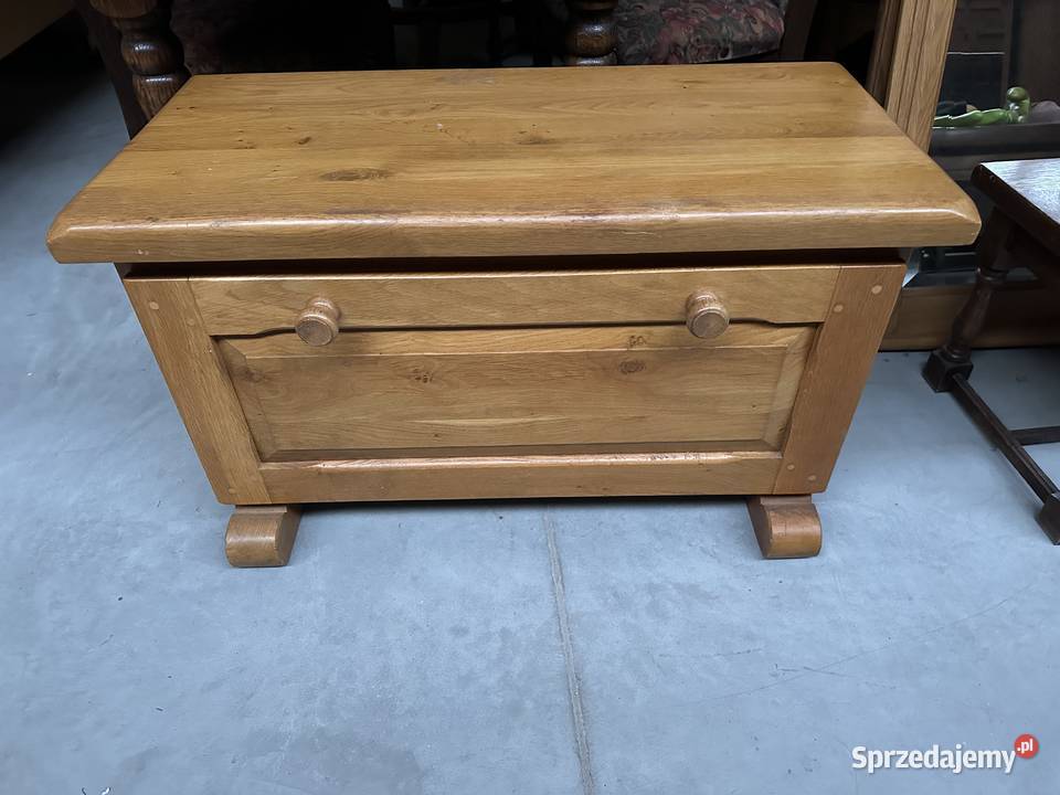 Masywna ciężka dębowa skrzynia komoda 88 wielkopolskie Sławoszewek