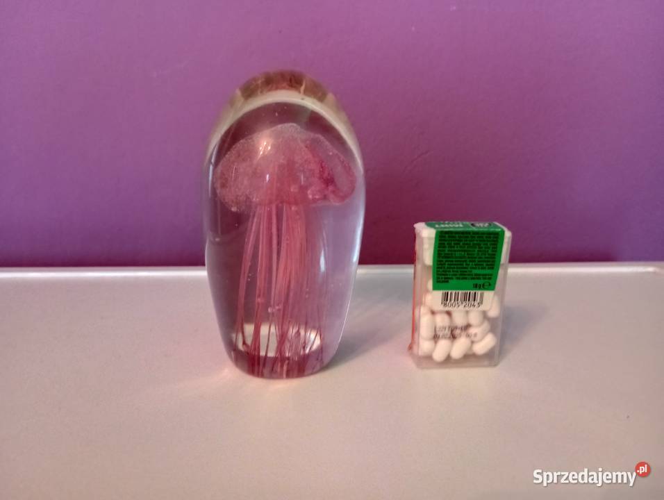 Szklany przycisk do papieru z meduzą Biłgoraj