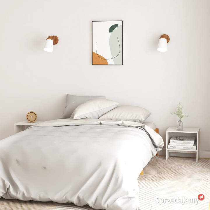 Szafki nocne 2 białe 40x305x40 lite drewno Warszawa