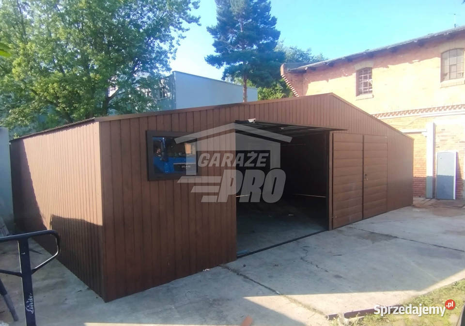 Garaz blaszany 11x6 2x Brama okno Dach Jastrowie