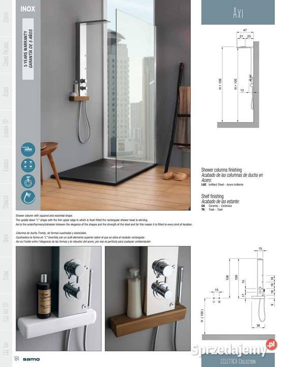 Panel prysznicowy Axi Teak SAMO Rabat Hydraulika i armatura Zielona Góra sprzedam