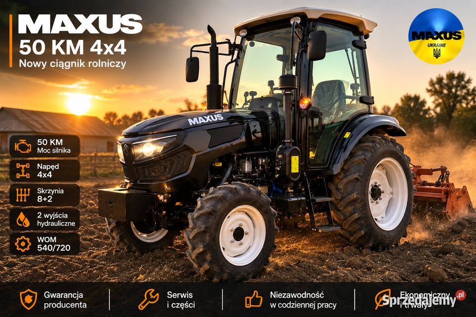 MAXUS 50 4x4 Nowy ciągnik rolniczy Perkins Napęd Rewers mechaniczny łódzkie Aleksandrów Łódzki