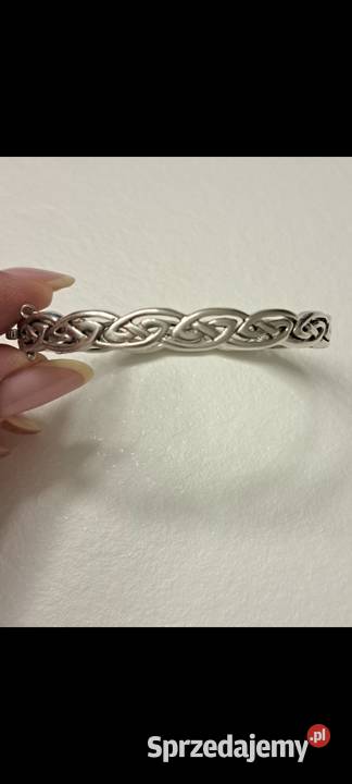 Bransoletka srebrna sztywna z łańcuszkiem Biżuteria Radom sprzedam
