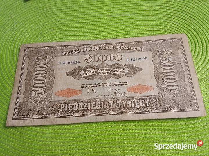 banknot polski 50 000 marek polskich z 1922r Łomża