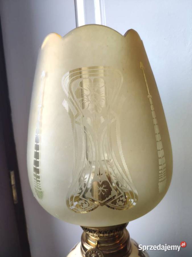 Stara francuska porcelanowa lampa naftowa n4