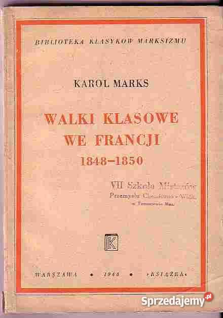 2887 WALKI KLASOWE WE FRANCJI 1848 1850 KAROL MA małopolskie Czyrna