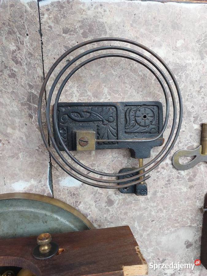 166 Zestaw mechanizm starego zegara ściennego Tczew