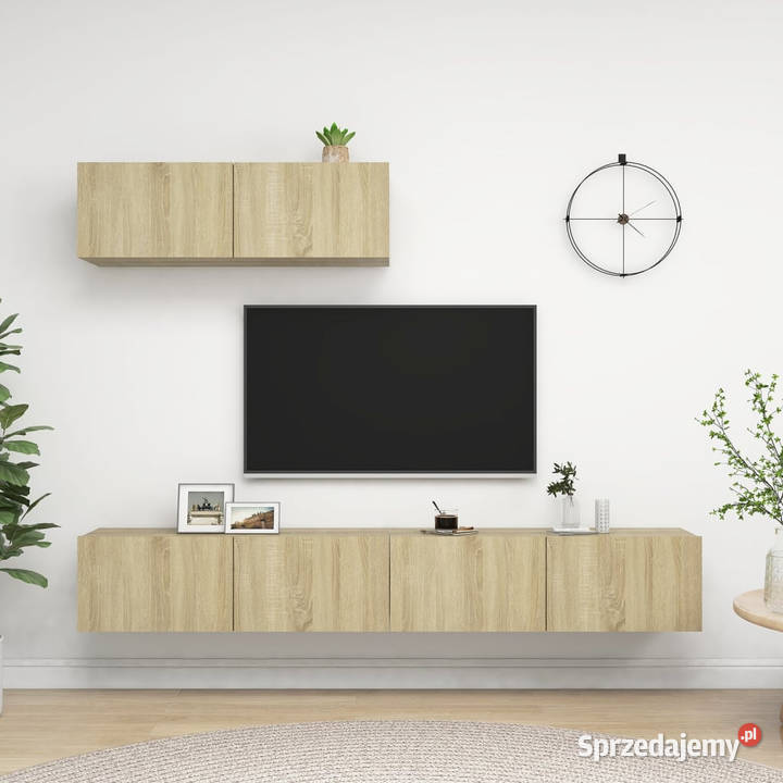 Szafki telewizyjne 3 dąb sonoma płyta wiórowa Warszawa sprzedam