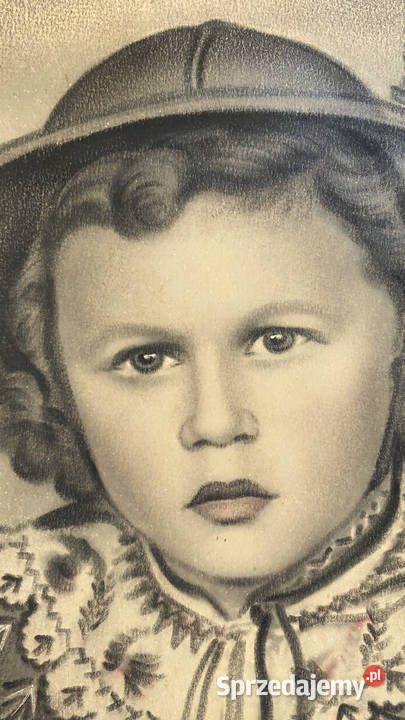 Stary Portret Dziecka Rysunek Ołówkiem Lata 30 mazowieckie
